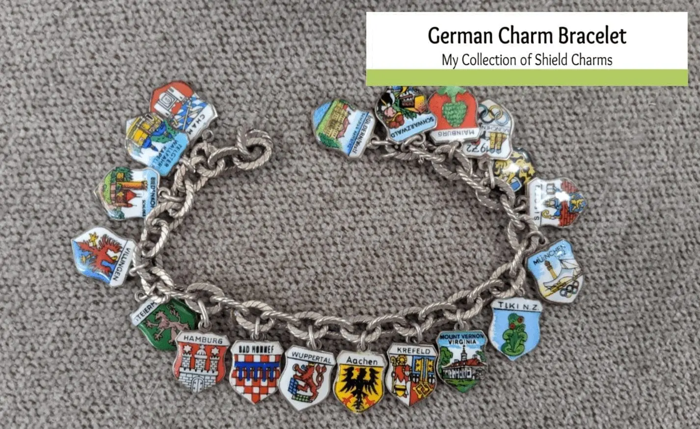 German Shield Charms – Collect Memories on a Bracelet