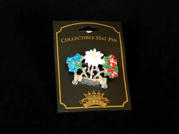 Colorful Alpine Flowers Hat Pin