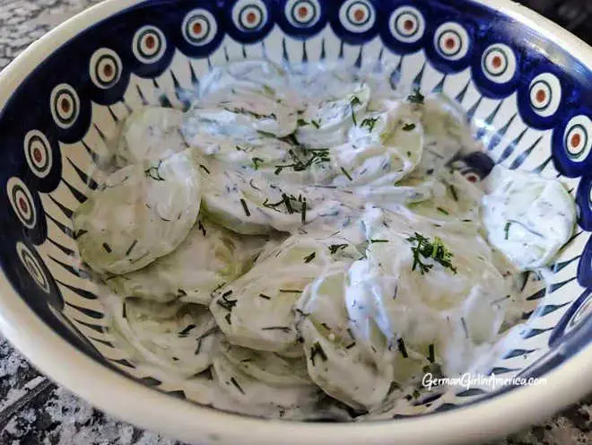 German creamy cucumber salad