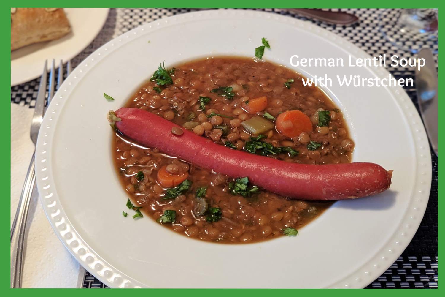 german lentil soup with wurstchen cover
