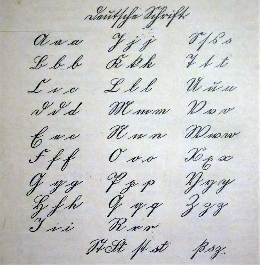 Old German Cursive Alphabet
