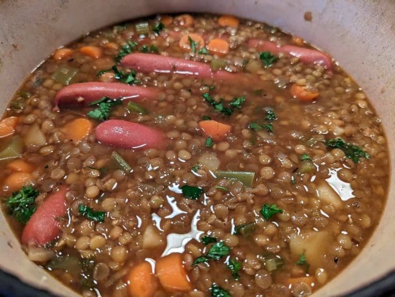 German Lentil Soup with Würstchen (German Frankfurters)