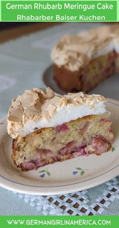 German Rhubarb meringue cake